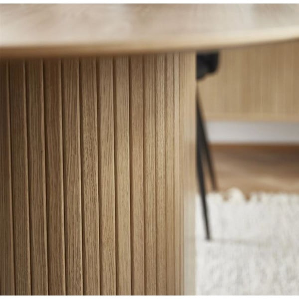 Jedilna miza z mizno ploščo v hrastovem dekorju 95x180 cm Nola – Unique Furniture-image-4