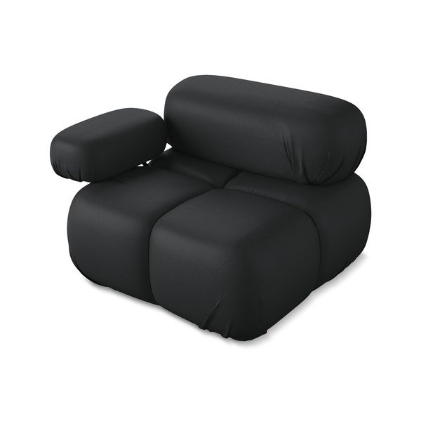 Črn modul za sedežno garnituro iz umetnega usnja (levi kot) Lokua – Makamii-image-3