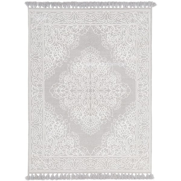 Siva ročno tkana bombažna preproga Westwing Collection Salima, 160 x 230 cm