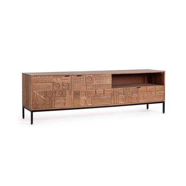 TV omarica iz masivnega manga v naravni barvi 180x55x42 cm Kindia – Bizzotto-image-1