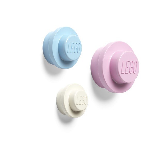 Komplet 3 stenskih obešalnikov LEGO® Pastel