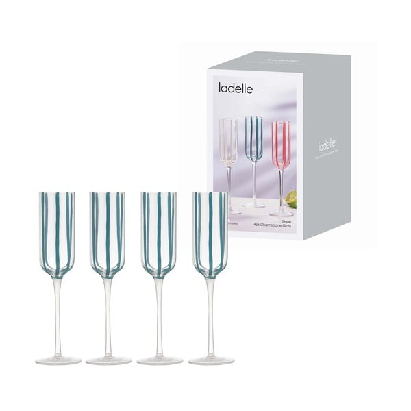 Kozarci za penino v kompletu 4 ks 180 ml Stripe – Ladelle-image-2