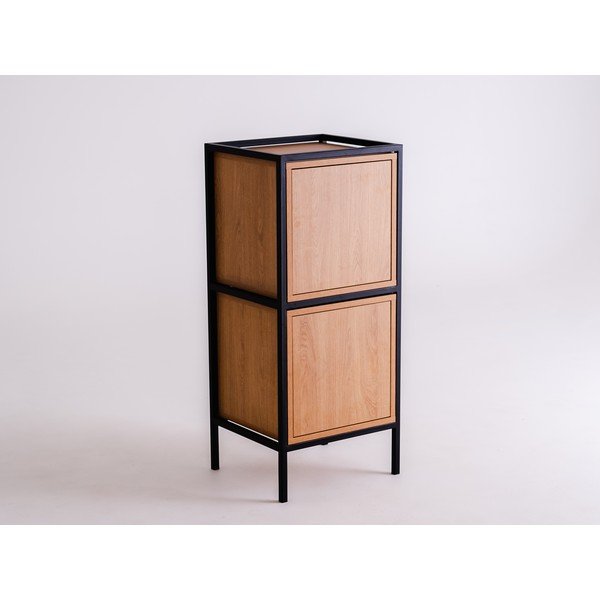 Črna omarica v hrastovem dekorju 45x102 cm Skap - CustomForm-image-2