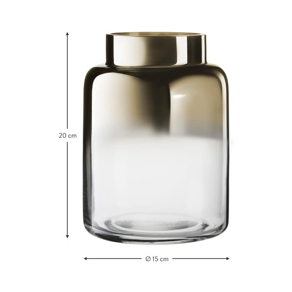 Ročno pihana steklena vaza v zlati barvi Westwing Collection Uma, višina 20 cm-image-3