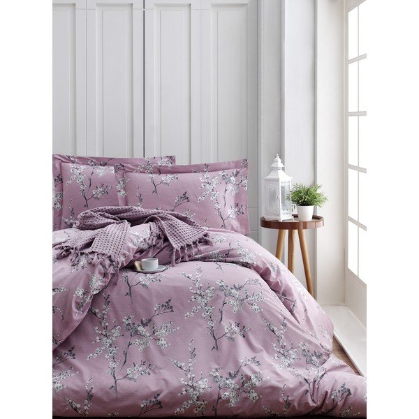 Rožnata podaljšana posteljnina za zakonsko posteljo iz renforce bombaža 240x220 cm Chicory – Mijolnir-image-1