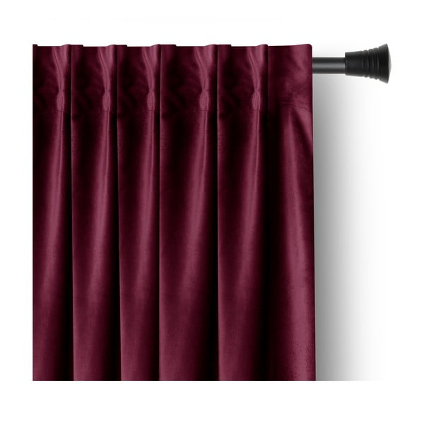 Bordo rdeča žametna zavesa za delno zatemnitev 140x270 cm Pleat – Restilo