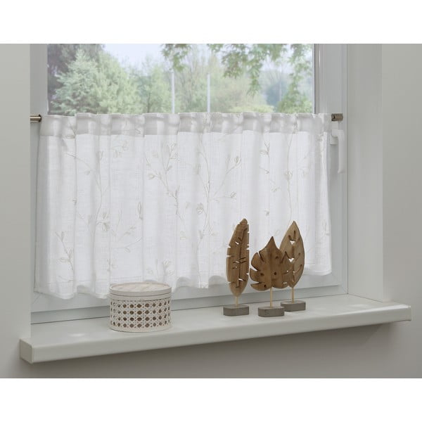 Bela prosojna zavesa 45x140 cm - Gardinia-image-1