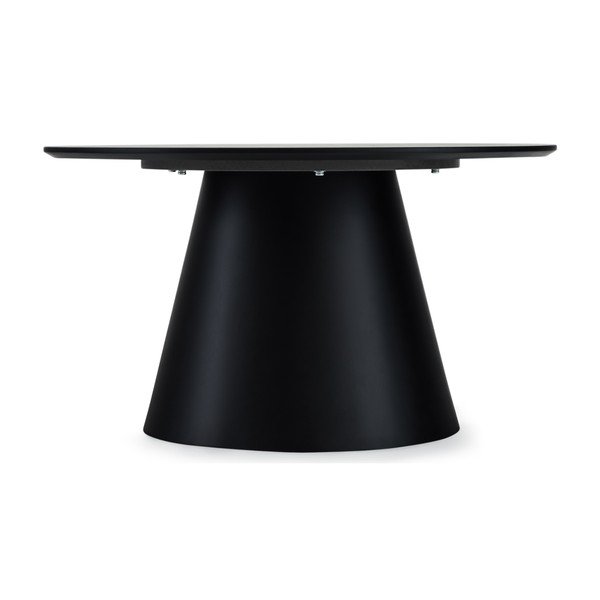 Črna/temno siva mizica z mizno ploščo v marmornem dekorju ø 80 cm Tango – Furnhouse-image-3