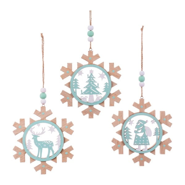 Viseči božični okraski v kompletu 3 ks Snowflake - Casa Selección