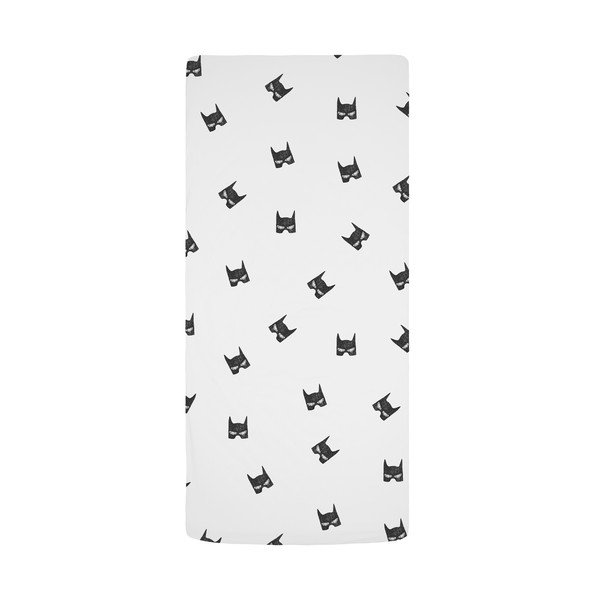 Črno-bela napenjalna otroška rjuha za otroško posteljico iz bombažnega satena 60x120 cm Be a Hero – Butter Kings