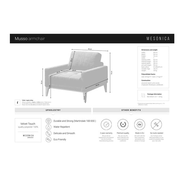 Moder žametni fotelj MESONICA Musso-image-4