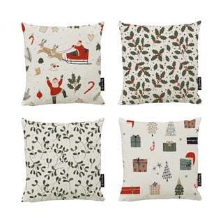 Prevleke za blazino v kompletu 4 ks z božičnim motivom 45x45 cm Santa – Butter Kings