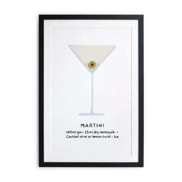 Plakat v okvirju Really Nice Things Martini, 40 x 50 cm