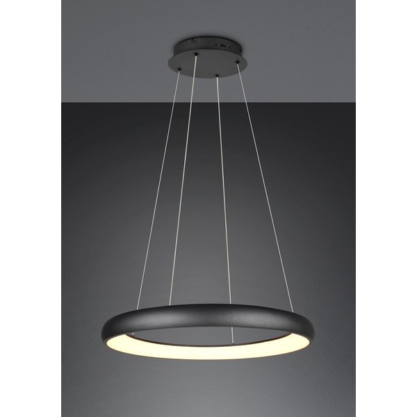 Črna LED zatemnitvena viseča svetilka s kovinskim senčilom ø 75 cm Cardona – Trio-image-1