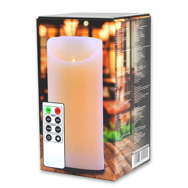 LED sveča z daljinskim upravljalnikom DecoKing Wax, višina 15 cm-image-2