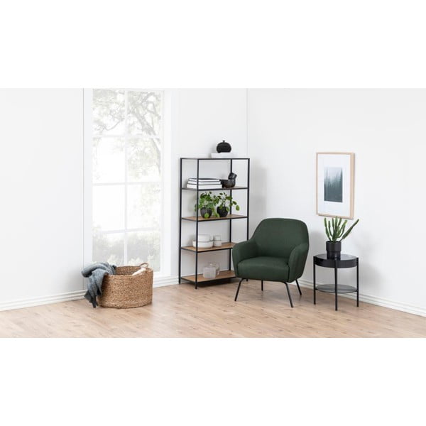 Črn regal v hrastovem dekorju 77x150 cm Seaford – Actona-image-4