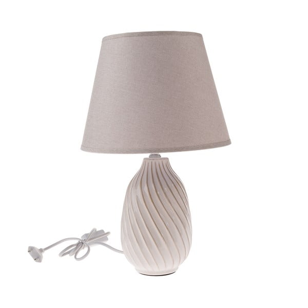 Siva namizna svetilka s tekstilnim senčilom (višina 38 cm) – Dakls