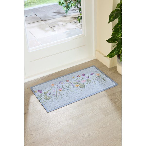 Predpražnik iz PVC-ja 40x70 cm Blue Wild Flowers – Artsy Doormats-image-1