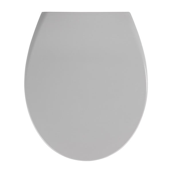 Siva WC deska z enostavnim zapiranjem Wenko Samos, 44,5 x 37,5 cm
