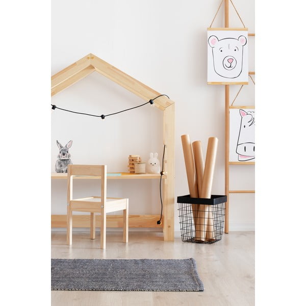 Otroška pisalna miza iz borovega lesa Adeko Bran, 40 x 100 cm-image-1