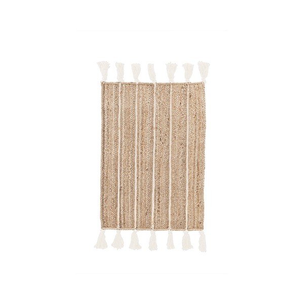 Ročno tkana preproga iz jute v naravni barvi/slonokoščena 60x90 cm Jalaja – Bizzotto