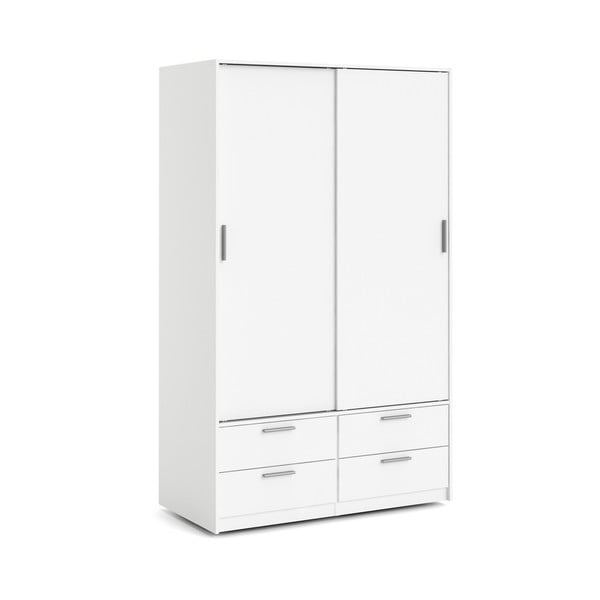 Bela garderobna omara z drsnimi vrati 121x200 cm Line – Tvilum-image-3