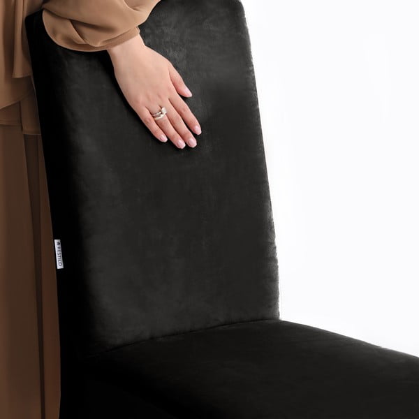 Črna raztegljiva prevleka za stol 48 cm Sento – Restilo-image-4