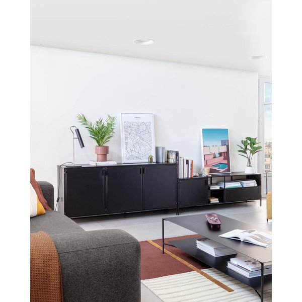 Črna jeklena komoda 160x72x35 cm Shantay – Kave Home-image-2