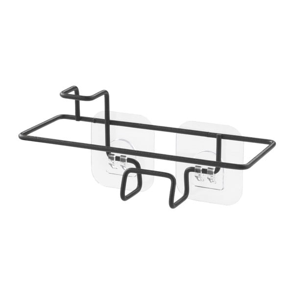 Mat črn kovinski organizator za pomivalno korito z namestitvijo brez vrtanja Lava – Metaltex