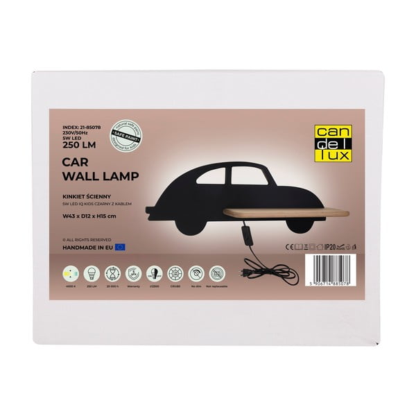 Črna otroška svetilka Car – Candellux Lighting-image-3