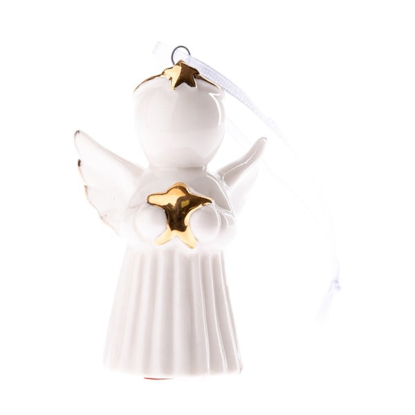 Porcelanski viseči angel z zvezdo Dakls