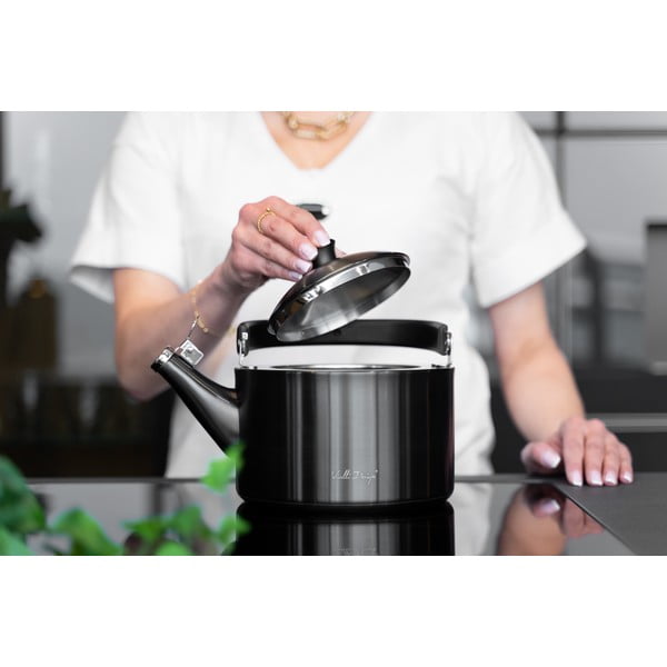 Črni čajnik Vialli Design Diamante, 1,5 l-image-1