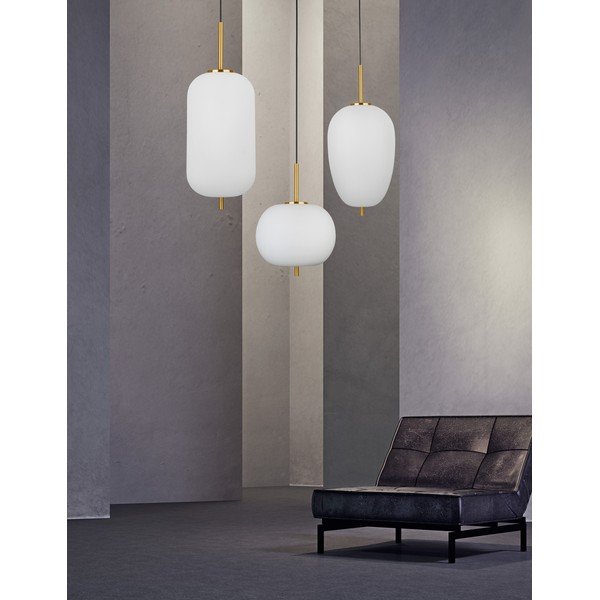 Bela/medeninasta steklena viseča svetilka ø 27 cm Lato – Nova Luce-image-3
