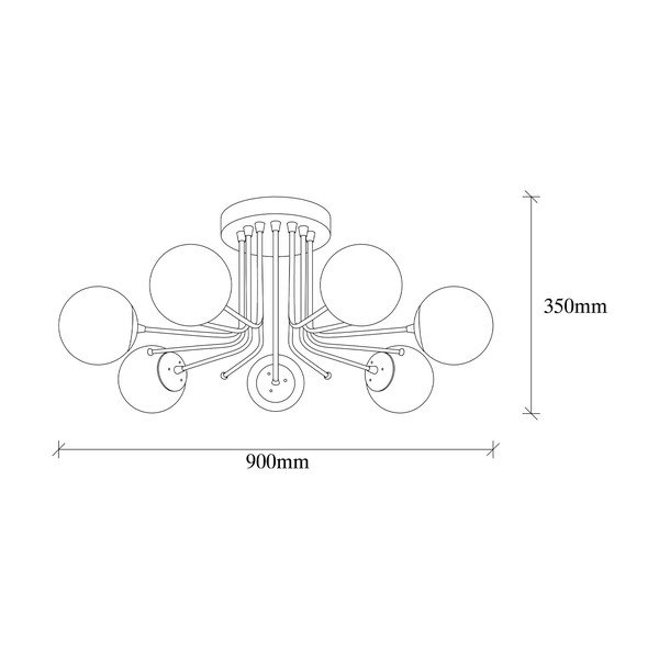Bela/medeninasta stropna svetilka s steklenim senčilom ø 15 cm Daisy – Opviq lights-image-4