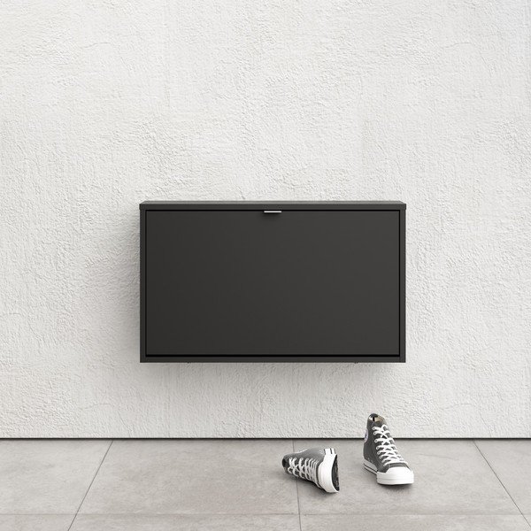 Črna preklopna stenska omarica za čevlje Shoes – Tvilum-image-1