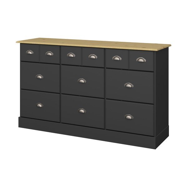Črna komoda z 9 predali Støraa Leander-image-3