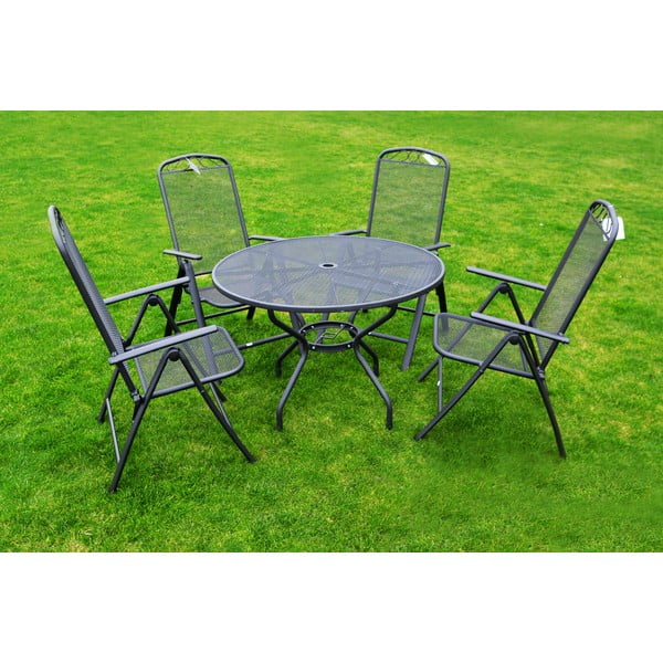 Črn kovinski vrtni stol – Rojaplast-image-4