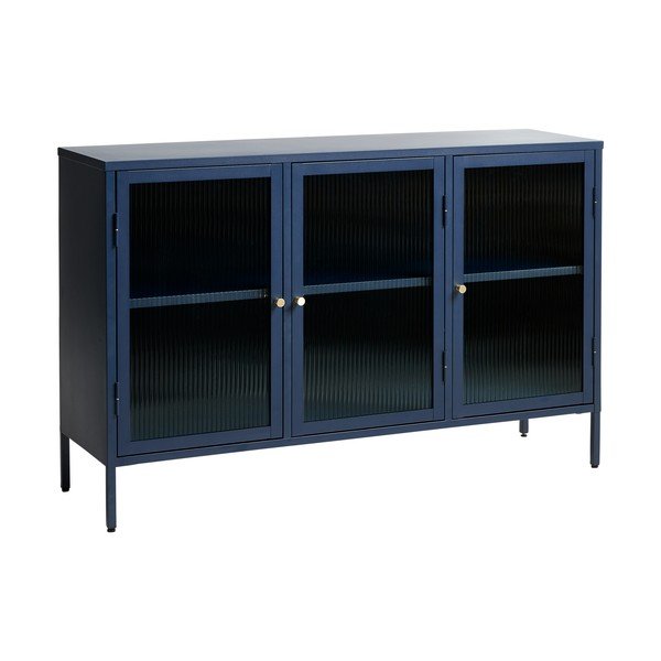 Modra kovinska vitrina Unique Furniture Bronco, višina 85 cm-image-1