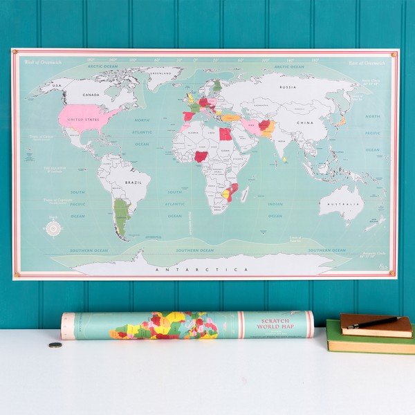 Zemljevid za praskanje 87x52 cm World Map – Rex London-image-1