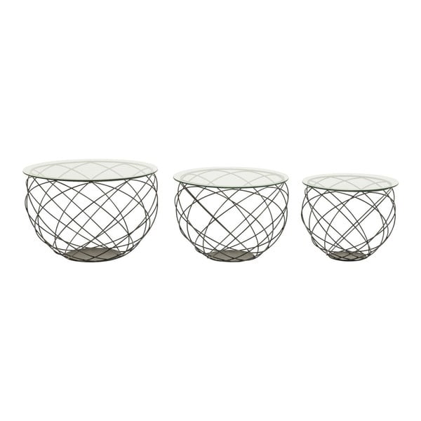 Komplet 3 mizic za kavo Kare Design Wire Grid