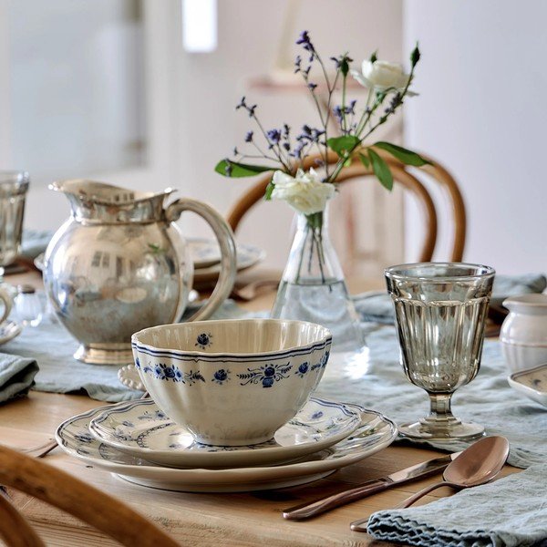 Modra/bež skledica za juho iz kamenine 770 ml Vila – Costa Nova-image-1