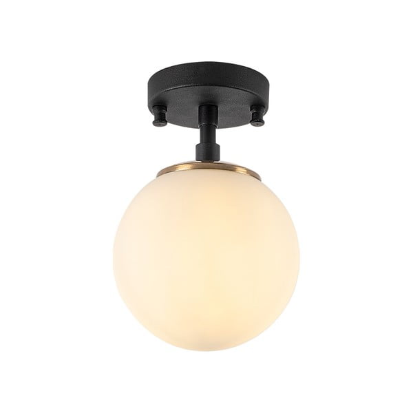 Črna/bela stropna svetilka s steklenim senčnikom ø 15 cm Atmaca – Opviq lights