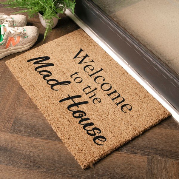 Predpražnik iz kokosovih vlaken 40x60 cm Welcome to the Mad House – Artsy Doormats-image-1