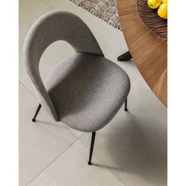 Siv oblazinjen jedilni stol Mahalia – Kave Home-image-4