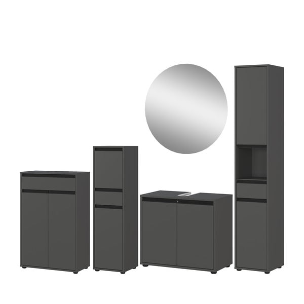 Antracitno siv komplet pohištva za kopalnico Lemont – Germania