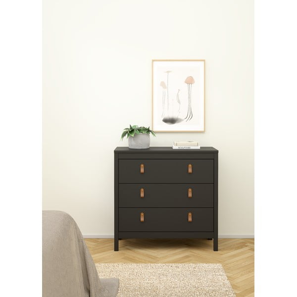 Črna nizka komoda 82x80 cm Madrid – Tvilum-image-1