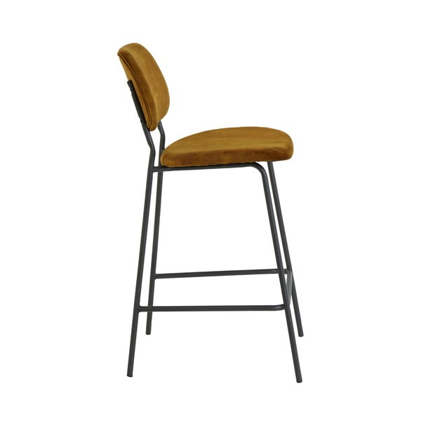 Žametni barski stol v gorčični barvi 92 cm Emma - Light & Living-image-2
