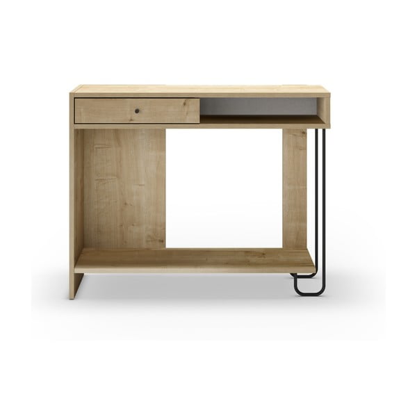 Stranska mizica z mizno ploščo v hrastovem dekorju 35x100 cm Saturne – Marckeric