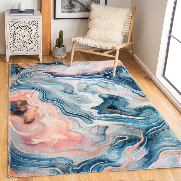 Modra/rožnata pralna preproga 80x150 cm Colors of Joy – Vitaus-image-1