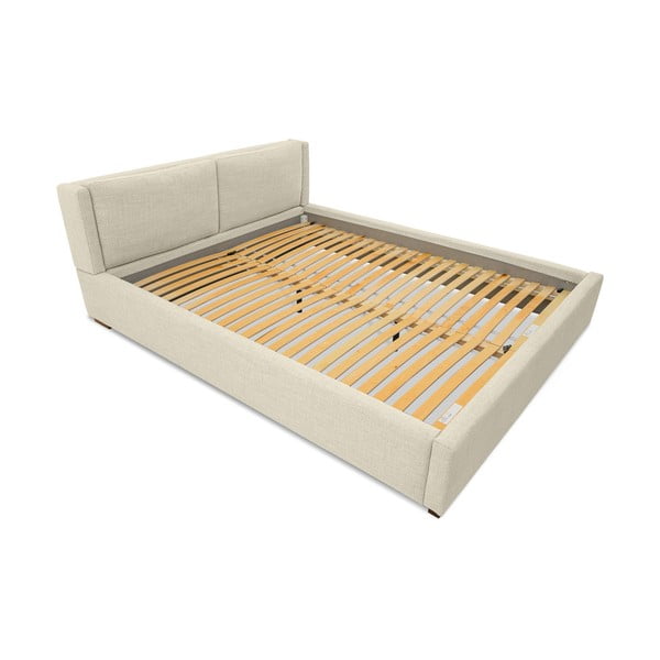 Bež oblazinjena zakonska postelja z letvenim dnom 160x200 cm Dreamer – Scandic-image-4
